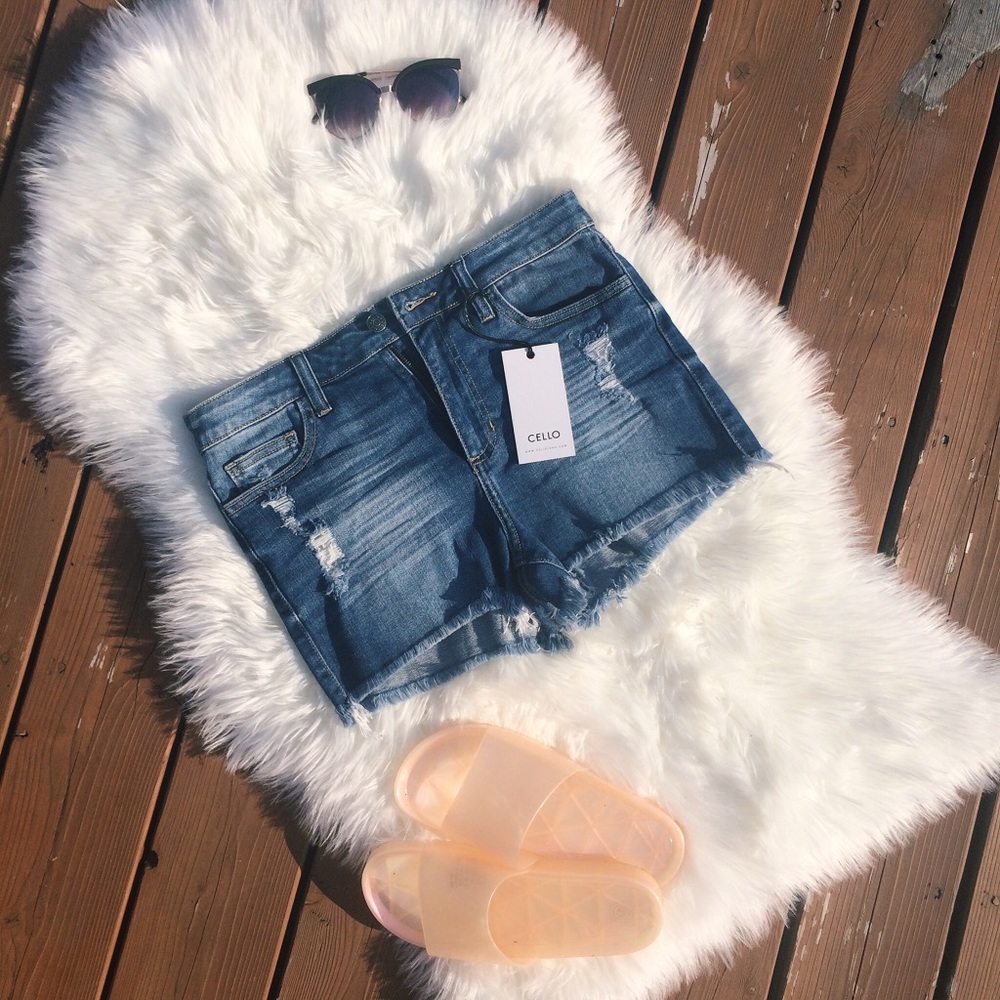 Cello | Distressed Denim Shorts